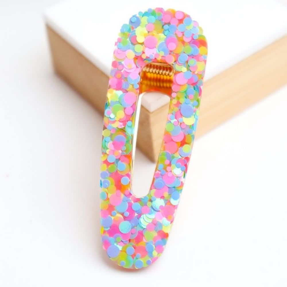 Barrette à cheveux - triangle - paillettes folie