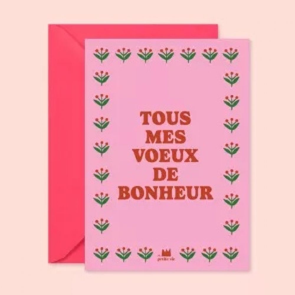 Carte - Tous mes voeux de bonheur