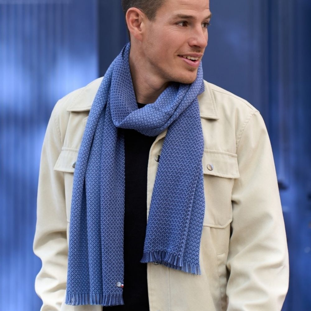 Echarpe en laine Sandro - Bleu saphir