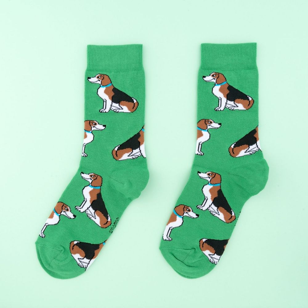 Chaussettes 35/44 - Beagle vertes