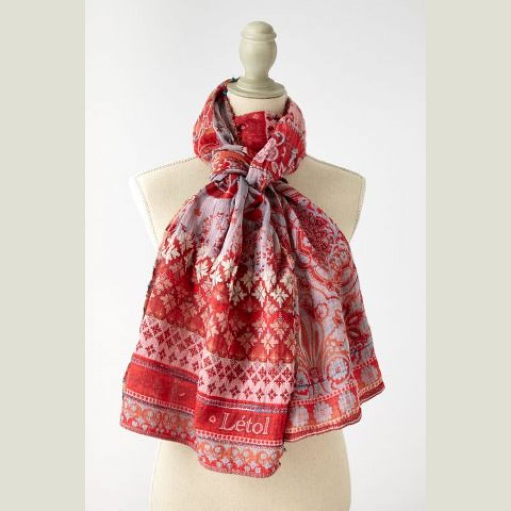 Létol - étole en coton bio - Anoushka Rouge
