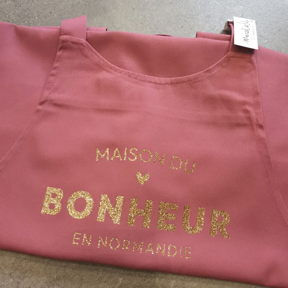 Tablier - rose -  Maison du bonheur en Normandie