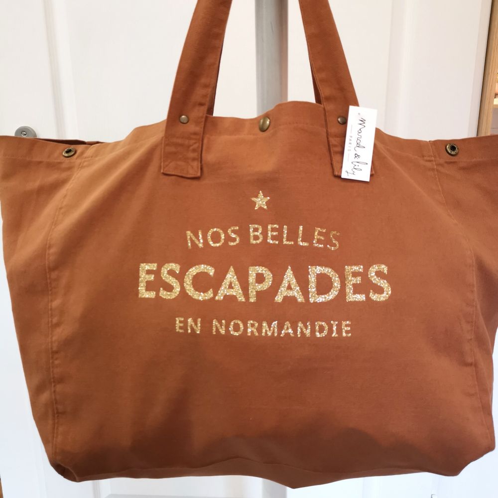 Grand cabas - caramel - Nos belles escapades en Normandie