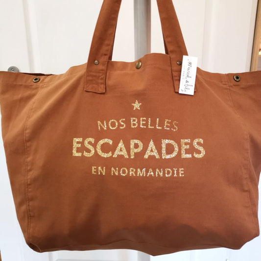 Grand cabas - caramel - Nos belles escapades en Normandie