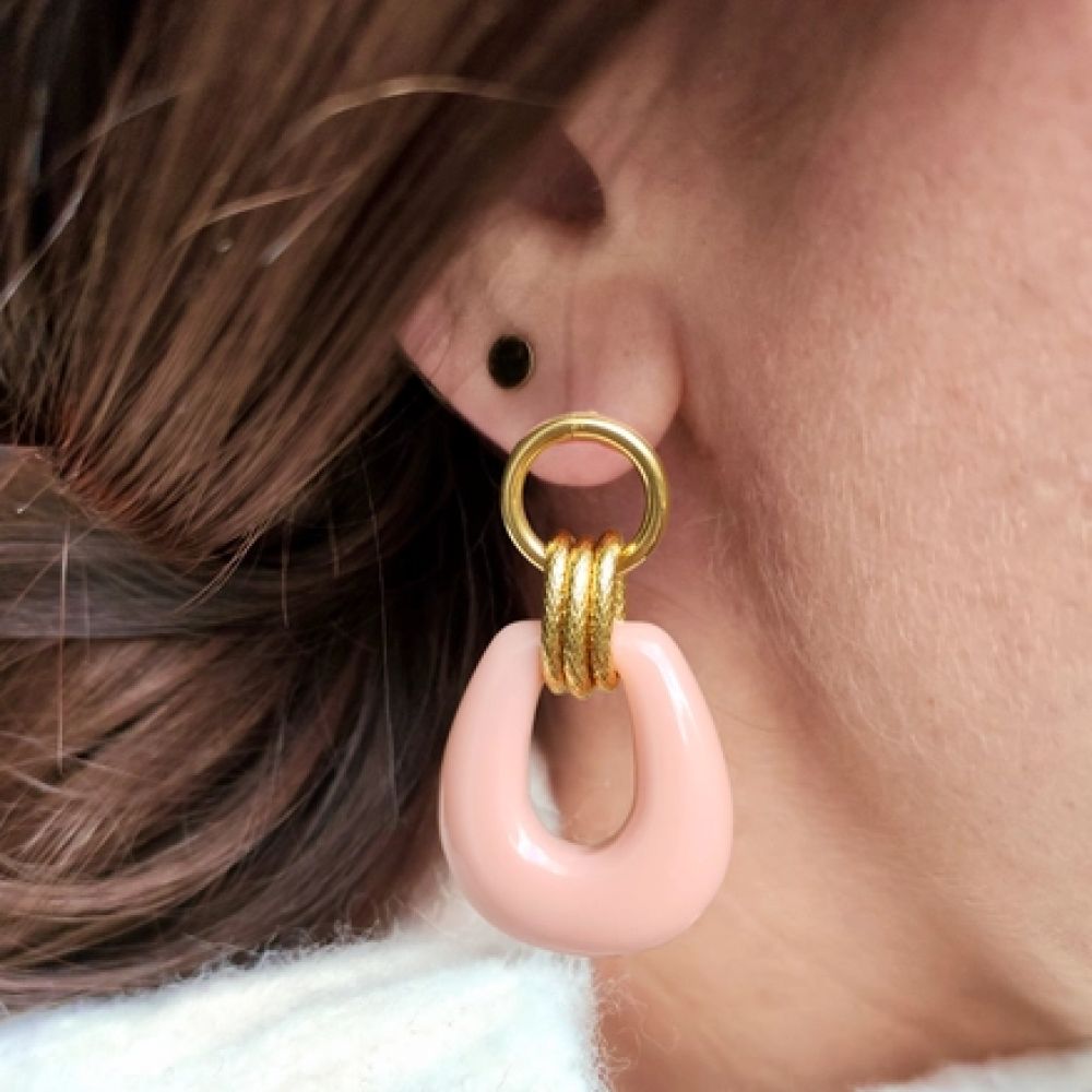 Boucles d'oreilles Bonnie - vieux rose