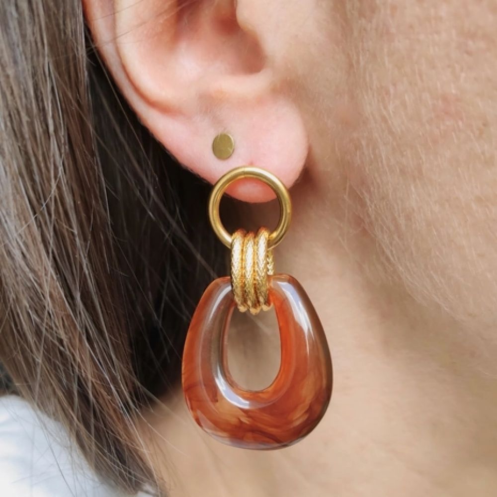 Boucles d'oreilles Bonnie - café