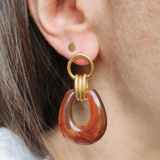 Boucles d'oreilles Bonnie - café