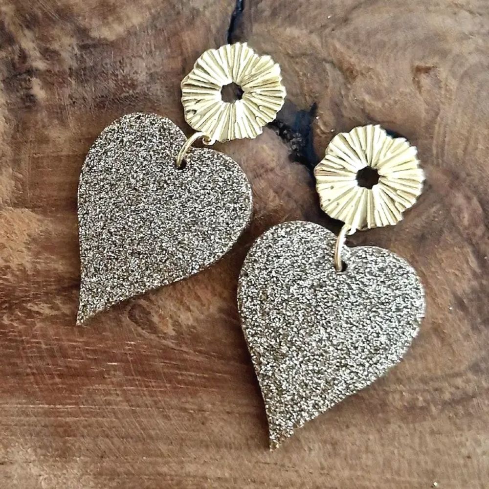 Boucles d'oreilles Oh les coeurs - doré