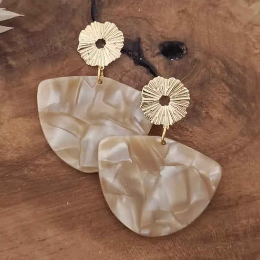 Boucles d'oreilles - nude marbré