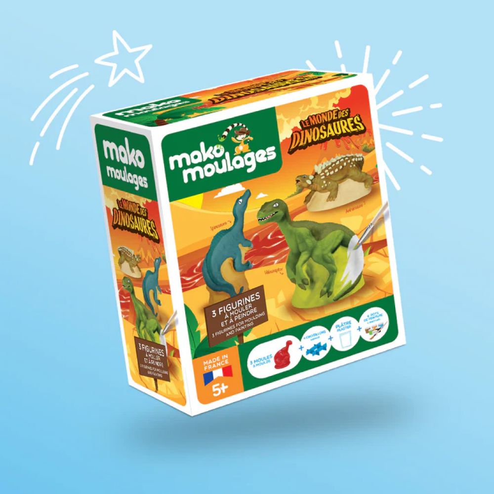 Kit créatif 3 moules - Le monde des dinosaures
