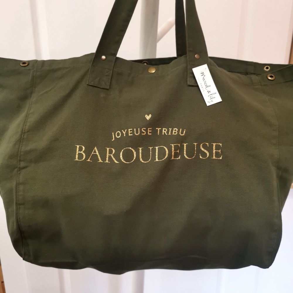 Grand cabas vert forêt - Joyeuse tribu baroudeuse