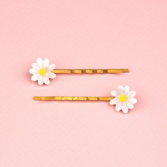Duo barrettes à cheveux fines - Pâquerettes