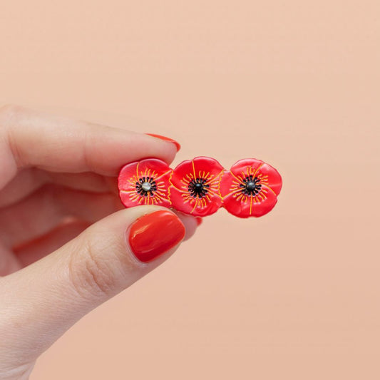 Barrette à cheveux - Coquelicot