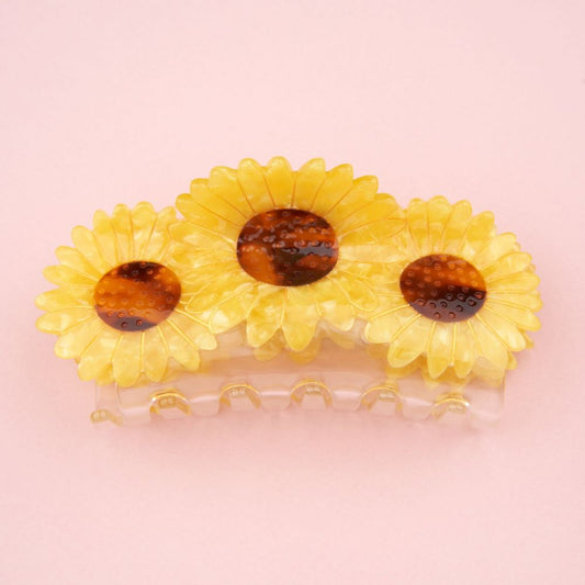 Grande pince à cheveux - Trio tournesols