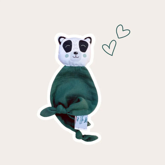 Doudou - Panda vert - Eucalyptus