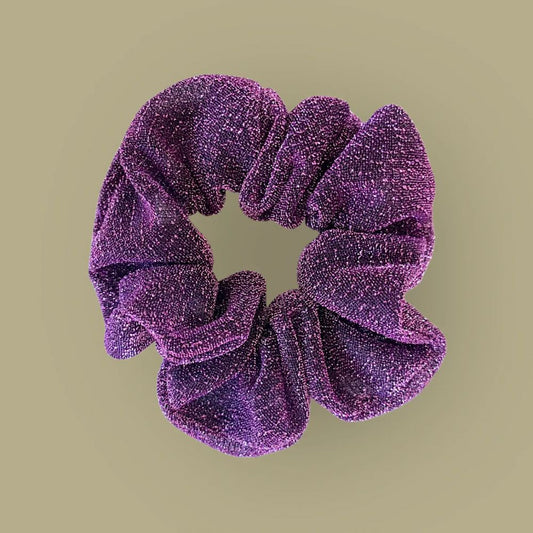 Chouchou à paillettes - Violet foncé