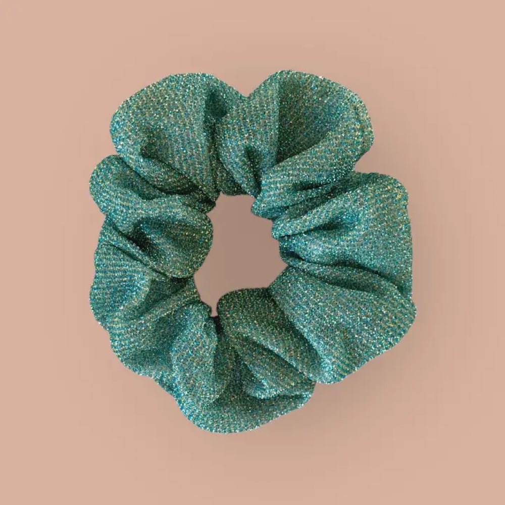 Chouchou à paillettes - Vert céladon