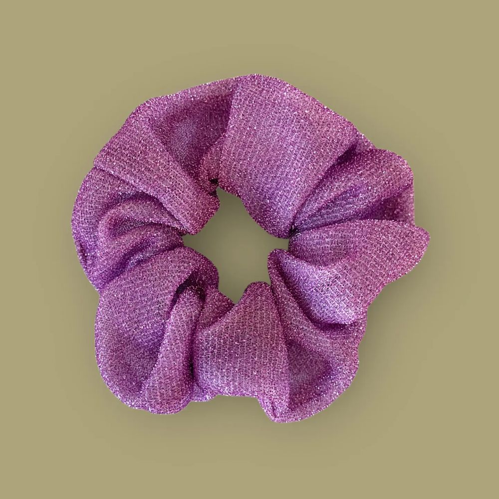 Chouchou à paillettes - Violet clair
