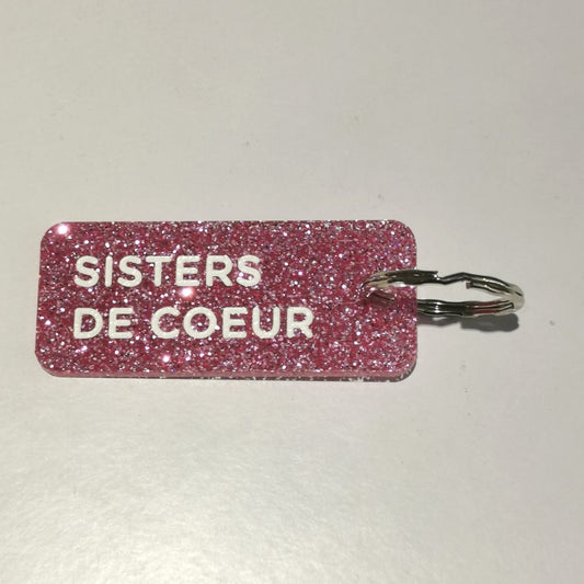 Porte-clés à paillettes - fuschia - Sisters de coeur