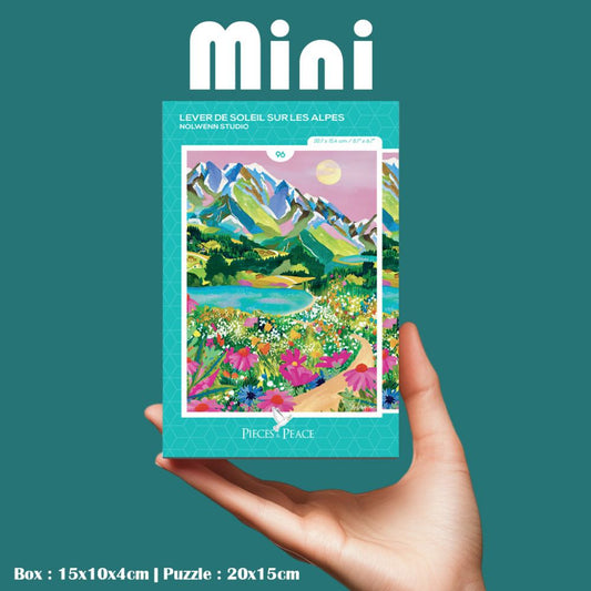 Mini Puzzle 96 pièces - Lever de soleil sur les Alpes