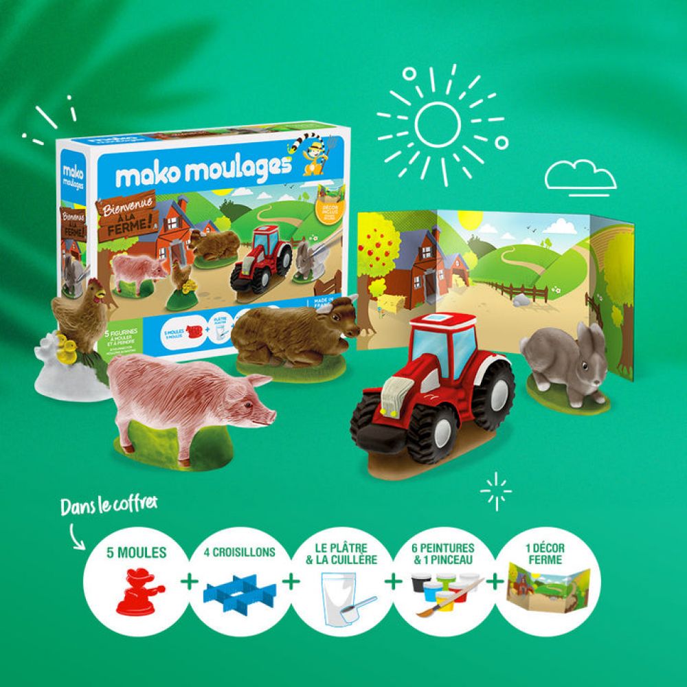 Kit créatif 5 moules - Bienvenue à la ferme