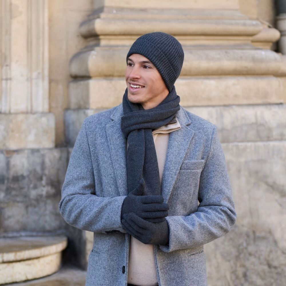 Echarpe mixte 100% laine Perinne - Gris roc