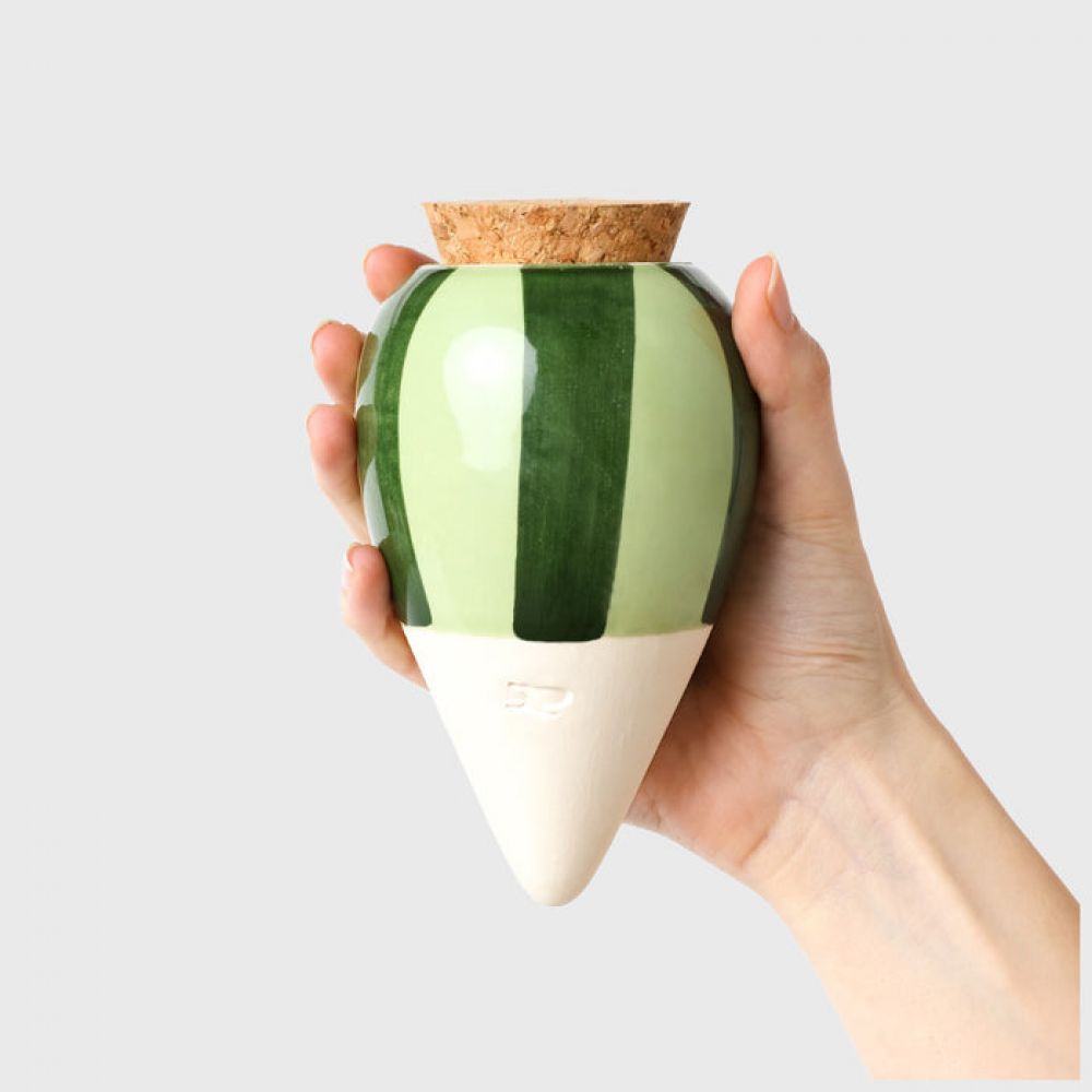 Olla - Rayé vert